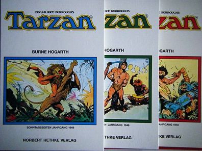 Tarzan-Jahrgangsbücher-Hethke: Konvolut von 9 Büchern: 1941-1948,1950.. bitte lesen.
