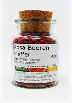 Roter Pfeffer, Rosa Beeren 40g im Glas Gewürzkontor München