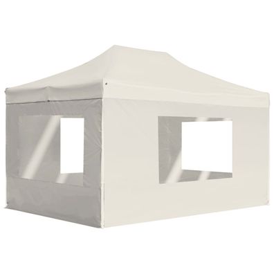 vidaXL Profi-Partyzelt Faltbar mit Wänden Aluminium 4,5x3 m Creme