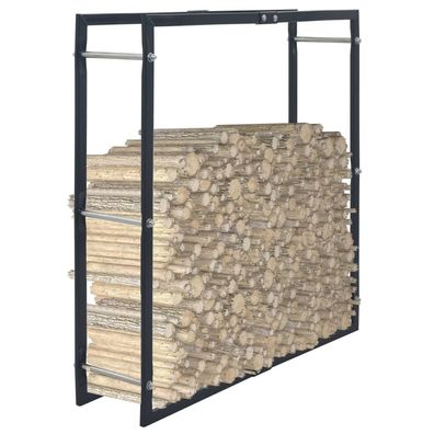 vidaXL Brennholzregal Schwarz 100×25×100 cm Stahl