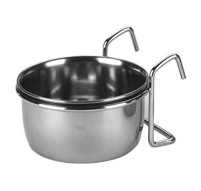 Edelstahlnapf 300 ml, 9,5 cm mit Halter