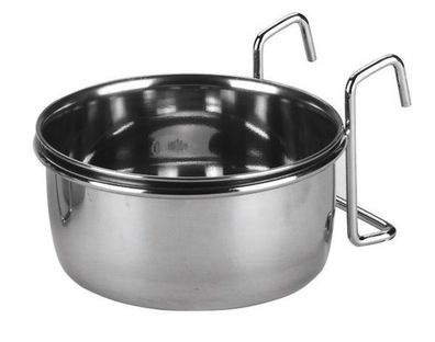 Edelstahlnapf 600 ml, 12 cm mit Halter