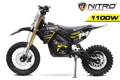 Kinder Crossbike Nitro Motors Tiger Eco Dirtbike - Lithium 1100W 10Ah