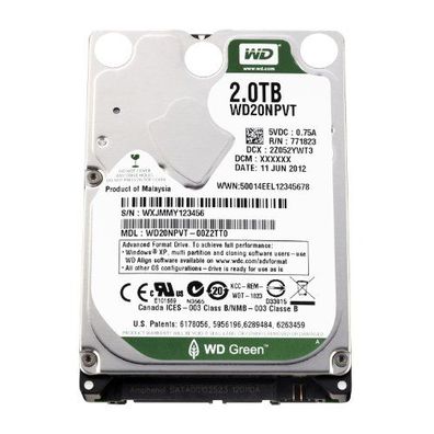 Western Digital WD20NPVT Green 2TB interne Festplatte (6,4 cm (2,5 Zoll), 5900rpm,