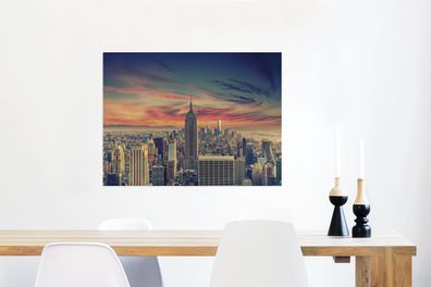 Glasbilder - 80x60 cm - New York - Manhattan - Empire State Building (Gr. 80x60 cm)