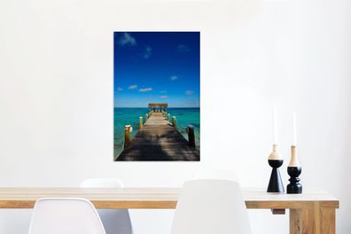 Leinwandbilder - 40x60 cm - Bootssteg auf den Bahamas (Gr. 40x60 cm)