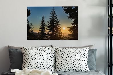 Leinwandbilder - 90x60 cm - Sunrise Nationalforst (Gr. 90x60 cm)