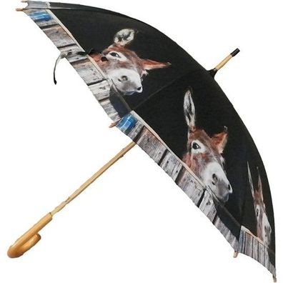 Mars & More Stockschirm Holz Esel Regenschirm