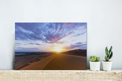 Glasbilder - 30x20 cm - Wüste bei Sonnenaufgang (Gr. 30x20 cm)