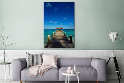Leinwandbilder - 80x120 cm - Bootssteg auf den Bahamas (Gr. 80x120 cm)