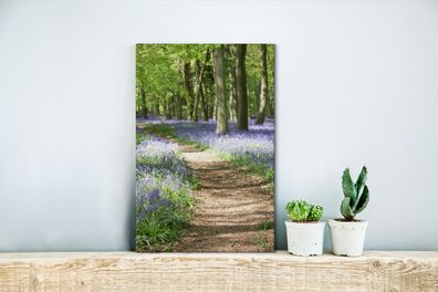 Leinwandbilder - 20x30 cm - Wald - Pfad - Wildblumen (Gr. 20x30 cm)
