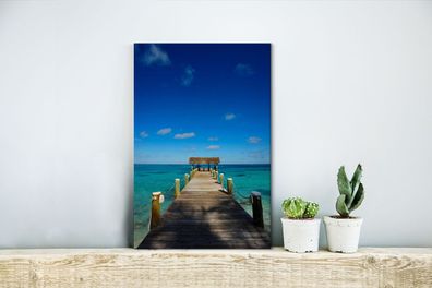 Leinwandbilder - 20x30 cm - Bootssteg auf den Bahamas (Gr. 20x30 cm)