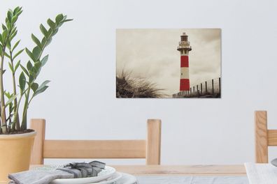 Leinwandbilder - 30x20 cm - Leuchtturm Sepia-Fotodruck (Gr. 30x20 cm)