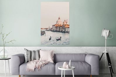 Glasbilder - 80x120 cm - Venedig - Boot - Italien (Gr. 80x120 cm)