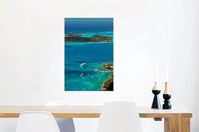 Glasbilder - 60x90 cm - Karibischer Hafen (Gr. 60x90 cm)