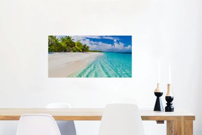 Glasbilder - 120x60 cm - Palme - Meer - Tropisch (Gr. 120x60 cm)