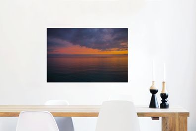 Glasbilder - 90x60 cm - Sonnenaufgang über dem Mittelmeer (Gr. 90x60 cm)