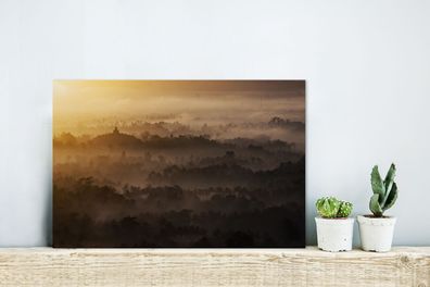Glasbilder - 30x20 cm - Nebel über Java (Gr. 30x20 cm)