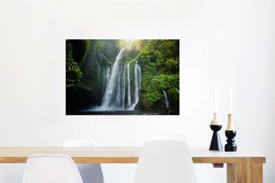 Glasbilder - 90x60 cm - Lombok Wasserfall (Gr. 90x60 cm)