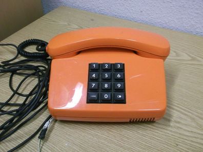 70er Jahre Telefon orange Tastentelefon ohne TAE Stecker 70s Vintage
