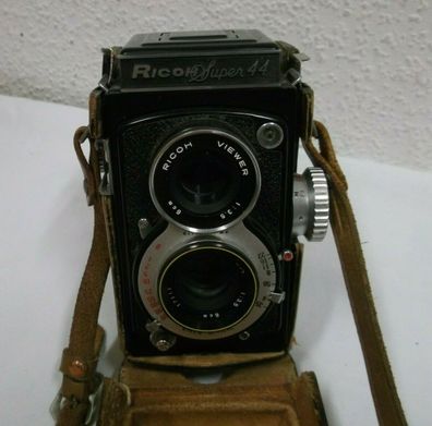 50er Ricoh Super 44 Kamera 1958 Japan mit Tasche Riken Lens 6cm F/3.5 50s