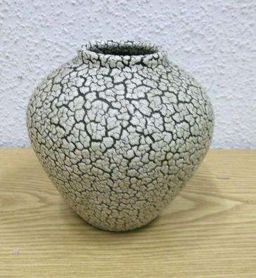 60er 70er Vase Keramik Krakelee grau 60s 70s Vintage