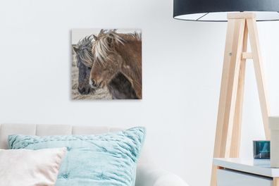 Leinwandbilder - 20x20 cm - Pferde - Natur - Makro (Gr. 20x20 cm)