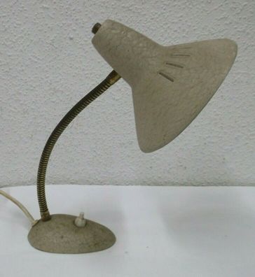50/60er Tischlampe Tischleuchte Schrumpflack grau lamp mid century 50s 60s