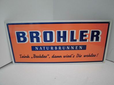 Orig. Metall Werbeschild Brohler Naturbrunnen Werbung Blechschild NOS