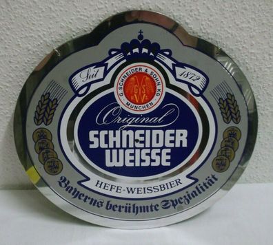Schneider Weisse Werbeschild Kunststoff Blech Bier Brauerei Werbung 31x29 Top