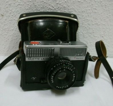 50er 60er Jahre Kamera Agfa Silette LK mit schwarzer Ledertasche 50s Vintage