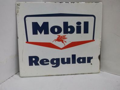 Mobil Regular Emailleschild USA Tanksäule Tankstelle 35x31 cm sehr selten rare