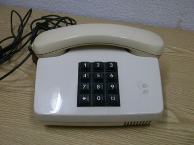 70er Jahre Post Telefon creme Tastentelefon TAE Stecker 70s Vintage