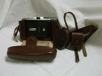40er 50er Zeiss Ikon Fotokamera Photo Camera m. Tasche, Fotoapparat f. Rollfilm
