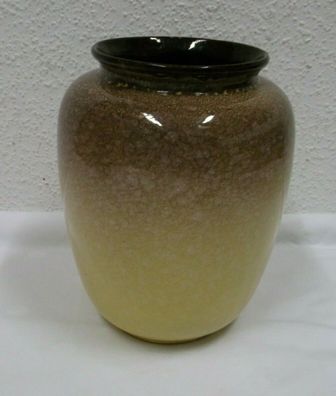 50er 60er Vase Keramik glasiert braun gelb Höhe 22 Germany 50s 60s Vintage