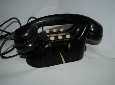 Antik Sprechanlage Bürofon Durchstellgerät Bakalitgehäuse schwarz Nostalgie