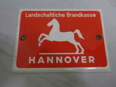 50er 60er Emailleschild Landschaftliche Brandkasse Hannover 19x14 cm 50s