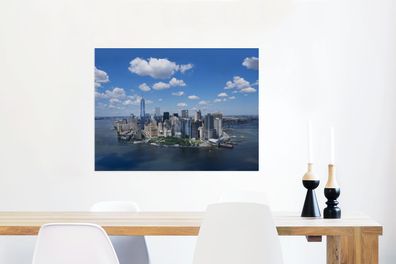 Glasbilder - 80x60 cm - New York - Manhattan - Skyline (Gr. 80x60 cm)
