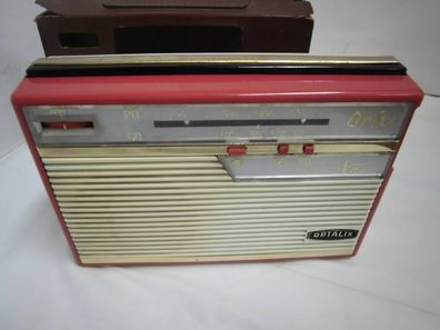 50s 60s Kofferradio Orly Optalix Radio in Ledertasche FranceTransistorradio