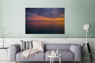 Glasbilder - 120x80 cm - Sonnenaufgang über dem Mittelmeer (Gr. 120x80 cm)