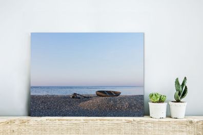 Glasbilder - 40x30 cm - Strand - Boot - Meer (Gr. 40x30 cm)