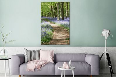 Leinwandbilder - 80x120 cm - Wald - Pfad - Wildblumen (Gr. 80x120 cm)