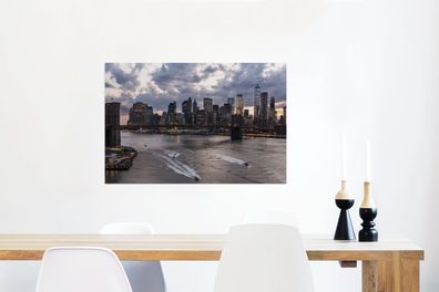 Glasbilder - 60x40 cm - New York - Brooklyn Bridge - Manhattan (Gr. 60x40 cm)