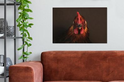 Leinwandbilder - 90x60 cm - Nahaufnahme eines Hahns (Gr. 90x60 cm)