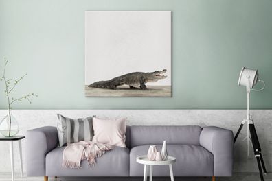 Leinwandbilder - 90x90 cm - Babyzimmer - Krokodil (Gr. 90x90 cm)