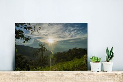 Glasbilder - 30x20 cm - Glühende Sonne strahlt auf Perus dichte Regenwälder