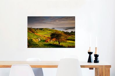 Leinwandbilder - 60x40 cm - Sonnenuntergang in Irland (Gr. 60x40 cm)
