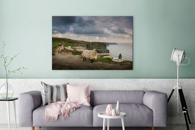 Leinwandbilder - 140x90 cm - Schafe in Irland (Gr. 140x90 cm)