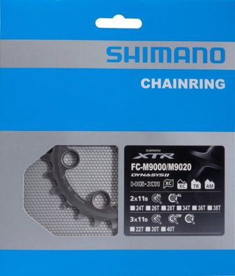 Shimano Kettenblatt FC-M9020 XTR 3-fach 30 Zähne (AR) für 40-32-22 Zähne LK 96mm