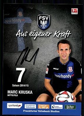 Marc Kruska Autogrammkarte FSV Frankfurt 2014-15 Original Signiert + A 91529